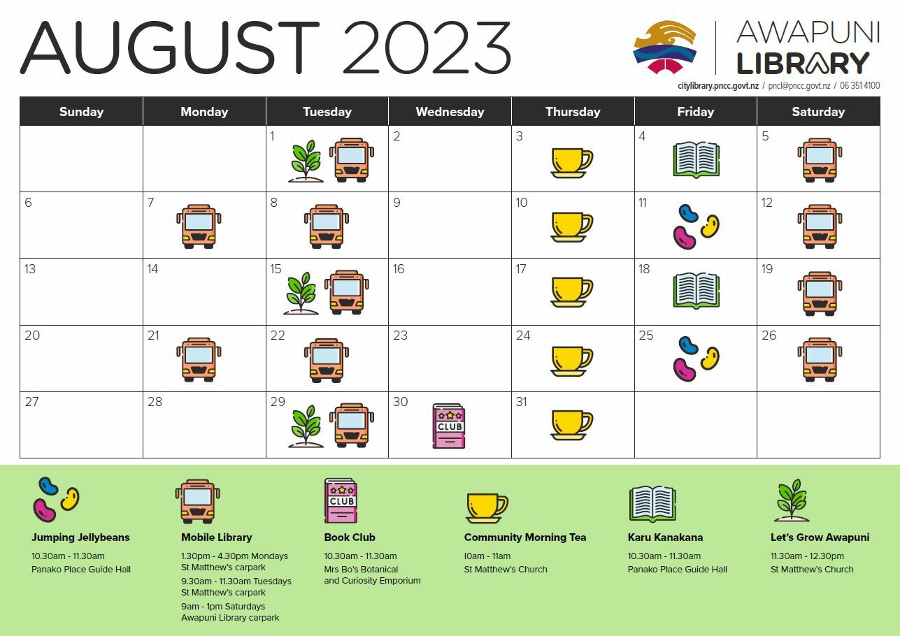 Awapuni August calendar