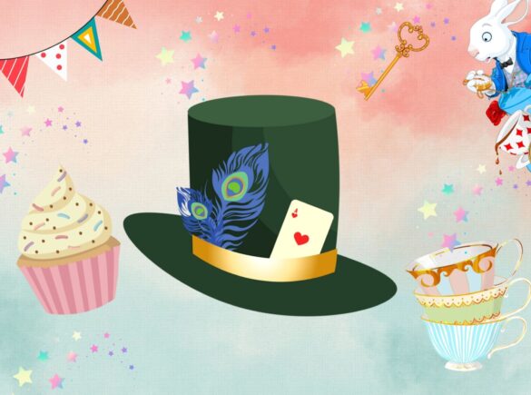 Blue Pink Wonderland Birthday Party Invitation Card