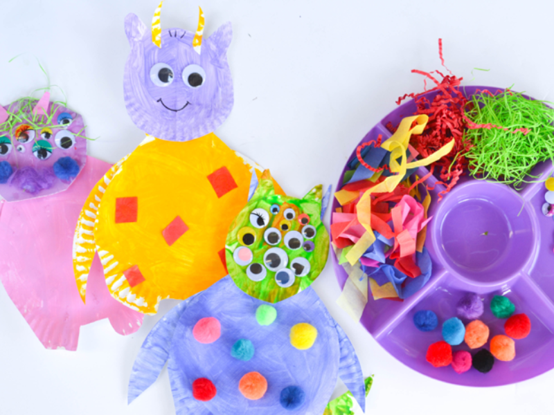 Silly Monster Paper Plate Craft for Kids A Little Pinch of Perfect 7 copy 1